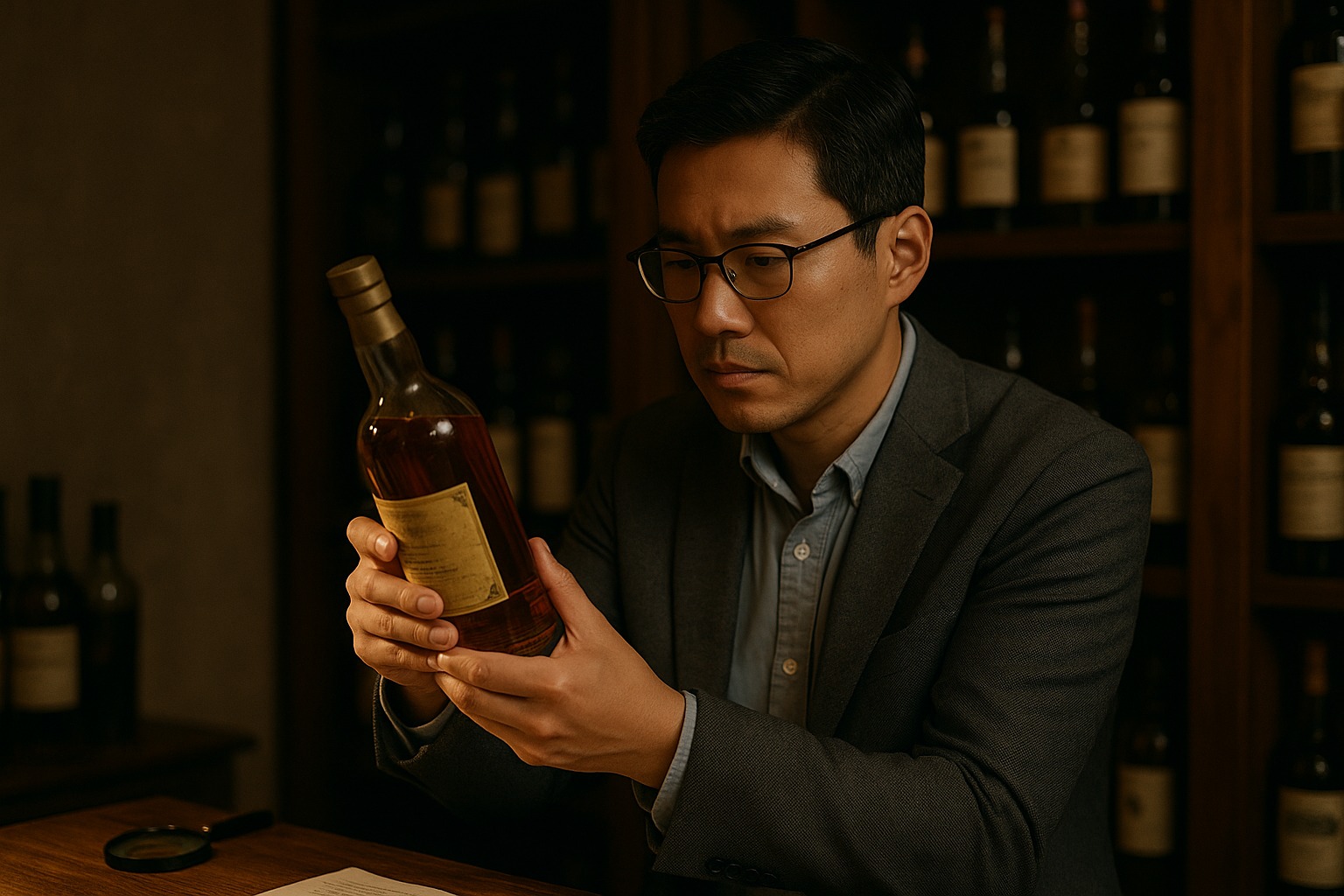 辨別老酒真假的男性