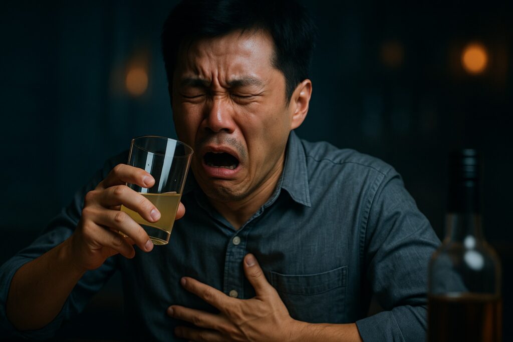 喝到假酒有多傷?甲醇對人體的傷害 1 喝到假酒痛苦樣子